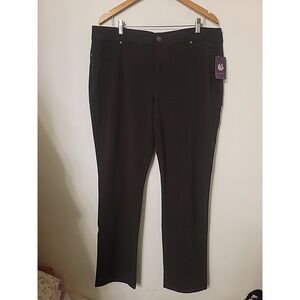 Gloria Vanderbilt - Alisa Straight Trouser Pants 16 Coffee Brown‎ Stretch NWT